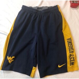 Nike Dri-Fit West Virginia Wolverines Shorts Medium Performance Blue Swoosh Read
